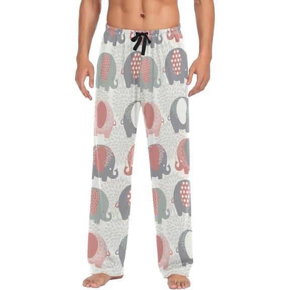 GZHJMY Elephant Pajama Pants for Men, Lounge Pants Lightweight Men Pajama Bottoms with Drawstring Pockets, Christmas New Year Birthday Gifts, Medium