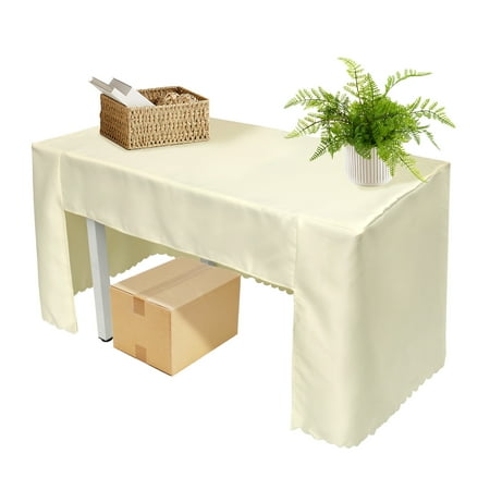 

Double Satin Square Fitted Tablecloth Effective Protection Open Back Fitted Table Cloth Efficient Use of Space for Party