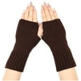 thumbnail image 5 of SDNall Fingerless Knitted Gloves for Women Winter Warm Mittens Wrist Warmers Stretchy Gloves (,Khaki), 5 of 7