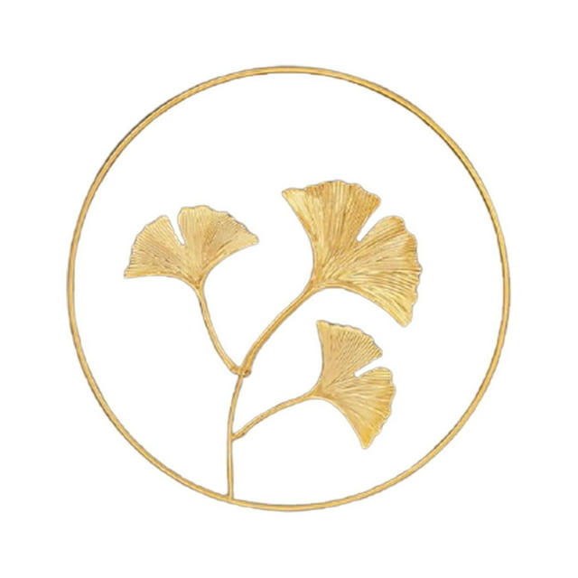 Adorno de pared con forma de hoja dorada, diseño de plantas, estilo nórdico, fondo con forma de hoja Hoja de Ginkgo A