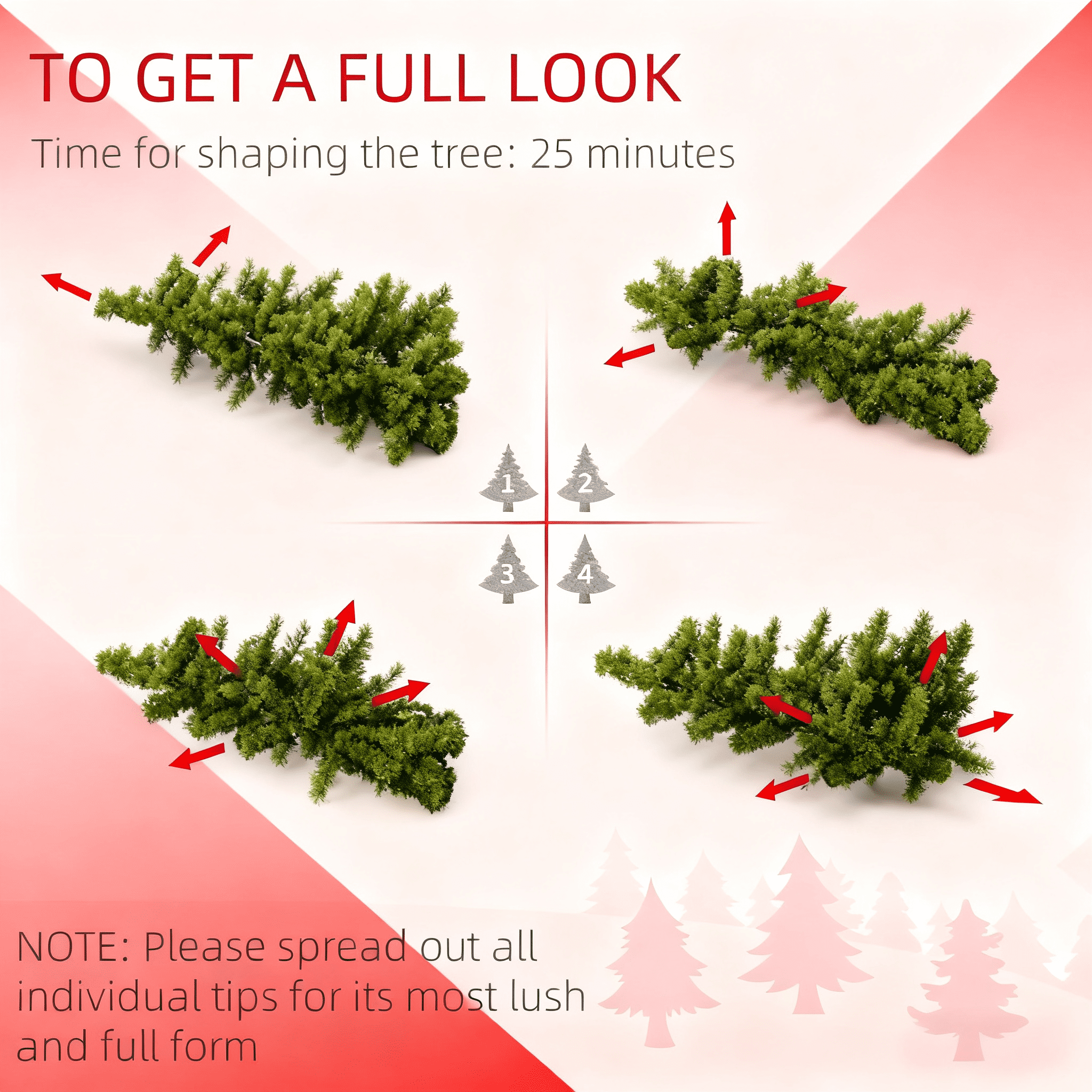 8ft Snow Flocked Full Christmas Tree 2003 Tips Quick Setup Flame Retardant Indoor Holiday Decor