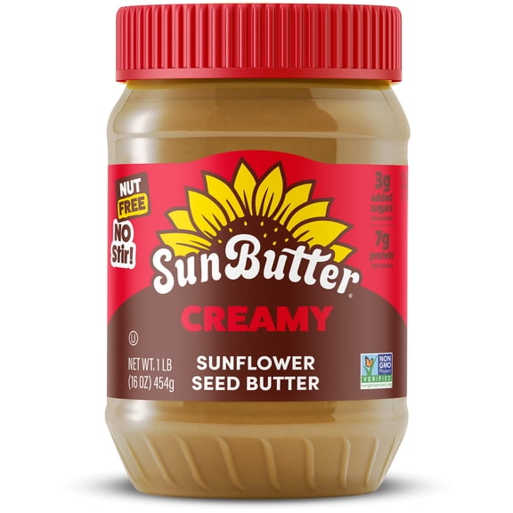 SunButter Creamy Sunflower Seed Butter, 16 oz pack of 6