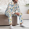 thumbnail image 5 of Salouo Poodle Dog Print Button-Front Long Sleeve Pajama Set for Men, Soft 2Pjs Men's Long Sleeve Sleepwear -X-Large, 5 of 7
