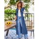 thumbnail image 5 of Bata Robe Ekouaer para mujer con cremallera y mangas 3/4, color azul marino, XL, 5 of 6