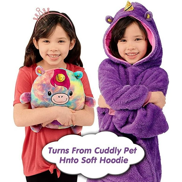 Children Print Blanket Sweatshirt Hooded Blanket With Front Pocket