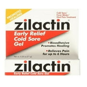 Zilactin Tube Oral Pain Treatment Early Relief Cold Sore Cream Gel 0.25oz, 2-Pack