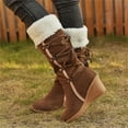 thumbnail image 4 of QISIWOLE Women's After Sanding With Tassels High Boots Sleeves Wedges Snow Boots rollbacks !, 4 of 6