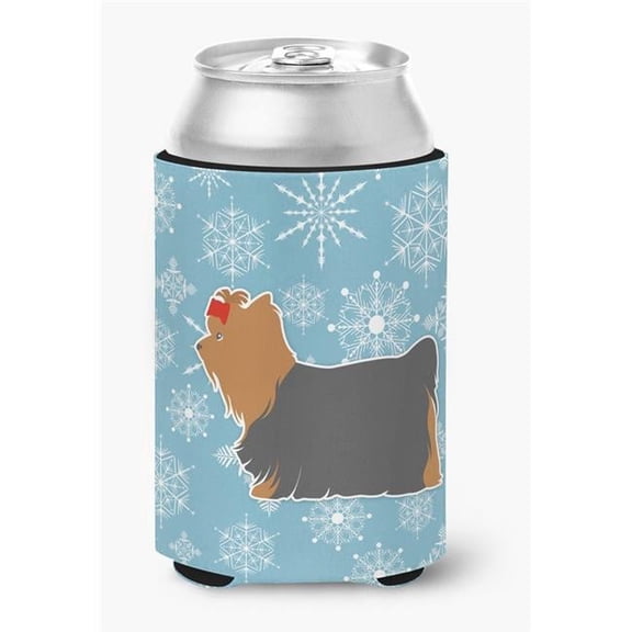 Winter Snowflake Yorkshire Terrier Yorkie Can or Bottle Hugger