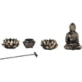 thumbnail image 3 of MyGift Buddha Statue Home Zen Garden Set with Tea Light Candle Holder / Incense Burner Holder, 3 of 6