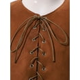 thumbnail image 5 of Ocealan Kids Medieval Pirates Suede Waistcoat Lace Up Vest Top Sailor Short Coat Dark Brown 16, 5 of 7