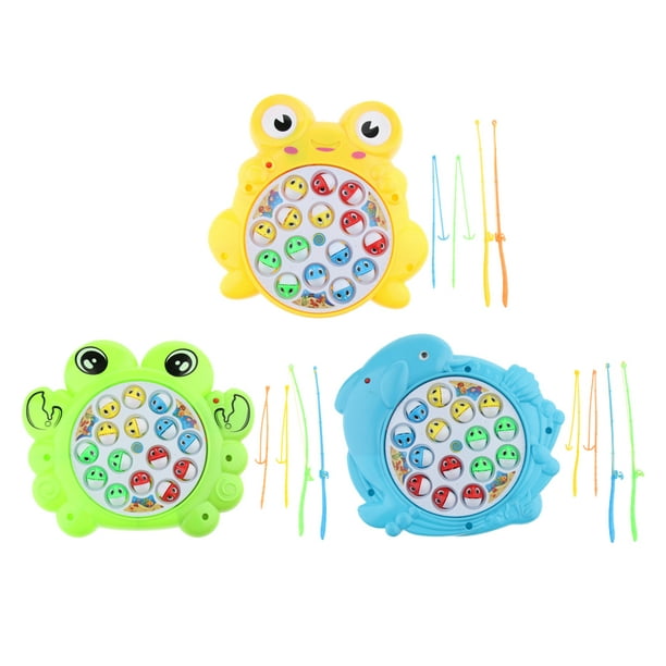 Frog Fishing Game Toy Set Rotating Board | Includes 15 Fishes and 4 Fishing  Frog(Color Random)