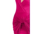 thumbnail image 4 of J. METHOD Women's Sleeveless V-Neck Wrap Dress Asymmetric Twist Front Skirts Draped One Piece NEWDR56 Fuchsia S, 4 of 6