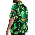 thumbnail image 3 of Saint Patrick's Day Men's Hawaiian Button Down Printed Short Sleeve Summer Beach Shirts, 3 of 6