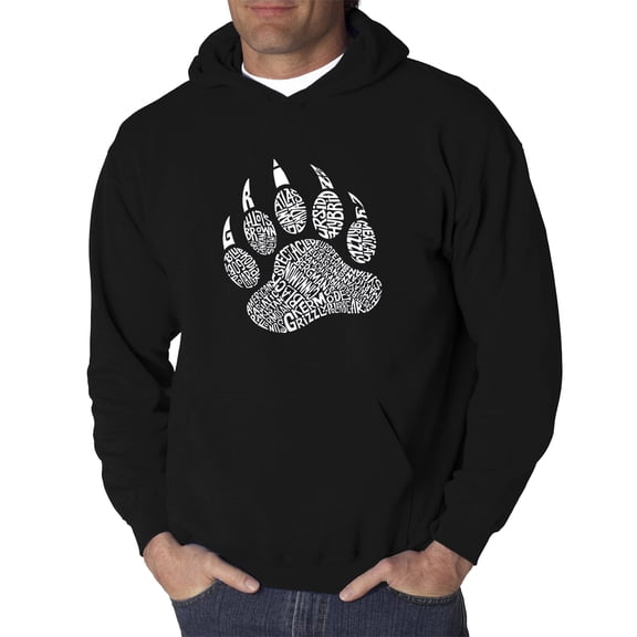 LA Pop Art Men's Word Art Hooded Sweatshirt - Types of Bears