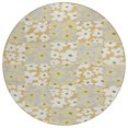 thumbnail image 2 of Addison Rugs Chantille Indoor/Outdoor Transitional Floral Gold Machine Washable Round Rug, 8' x 8', 2 of 8