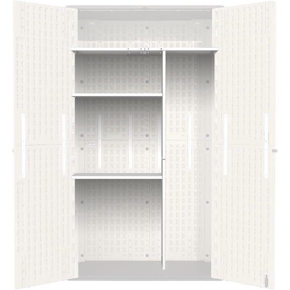 EVOKEDEN Vertical Storage Shed Shelf, Weatherproof Metal Shelf for 60 cuft Tool Cabinet, 45.6''L13.2''W69.9''H, White