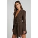 thumbnail image 4 of Conjunto de Blazer con Cinturón para Mujer, Gabardina Formal de Trabajo, Vestido Blazer Cruzado de Larga con Cinturón Café XXL, 4 of 8
