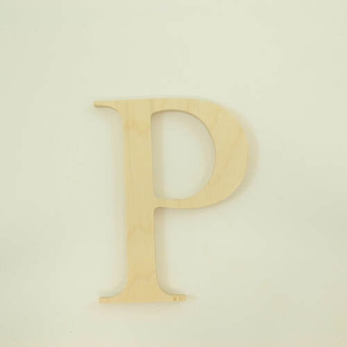 Package of 1, 6 Inch X 3/4" Thickness Baltic Birch Wood Letter P in The Times New Roman Font, Thick, Upper Case for Art & Craft Project, Made in USA
