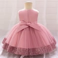 thumbnail image 4 of Girls Formal Dress Gown with Sequins and Lace Trim, Toddler Flower Girl Pageant Wedding Princess Birthday Party Dress, Tulle Tutu Ball Gown with Sequin Bowknot, 4 of 4