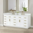 thumbnail image 2 of Gavino 84" Wood Vanity in White with Composite Stone Top no Mirror, 2 of 14