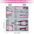 thumbnail image 5 of 23 piece manual tool set with storage box, carbon steel pink tools for home, dormitory, and office maintenance, tool kit, plastic storage box, car tool set, 5 of 6