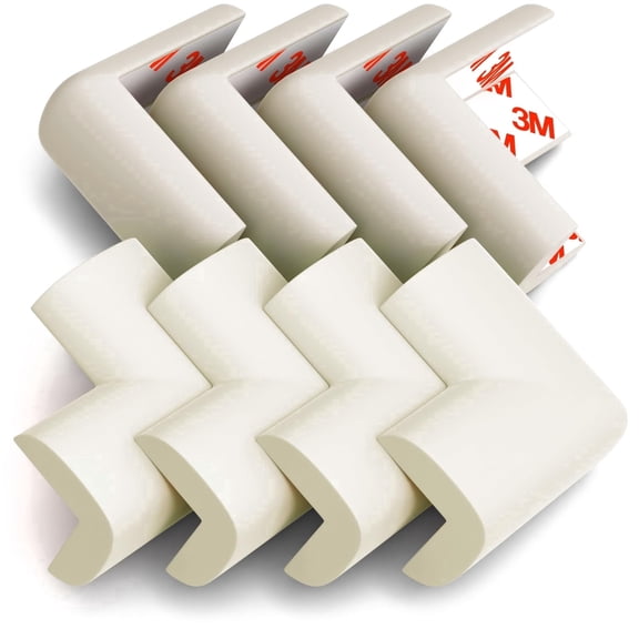 Komfortology White Foam Corner Protectors, 8 Count with 3M Adhesive