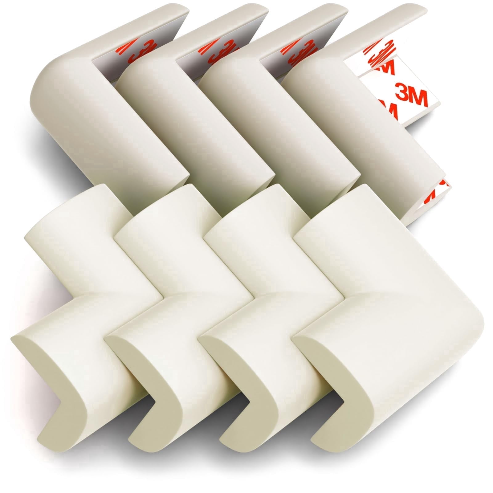 Komfortology White Foam Corner Protectors, 8 Count with 3M Adhesive