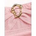 thumbnail image 3 of Pink Vintage Halter Mini Dress With Ornamental Buckle And Tiered Skirt, 3 of 8