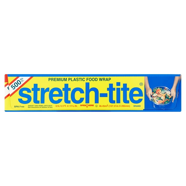 StretchTite Premium Plastic Food Wrap 500 Sq Ft