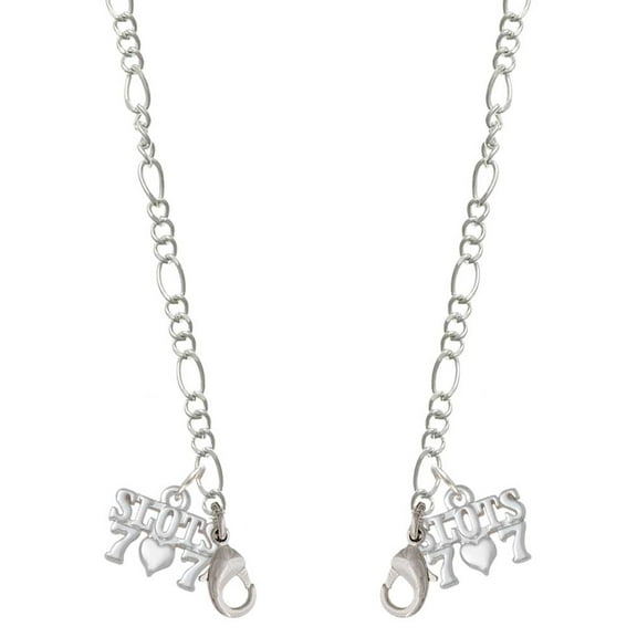 Slots with Heart and Lucky 7s Silvertone Face Mask Necklace