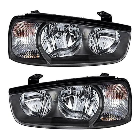 New Pair Headlights Compatible With Hyundai Elantra GLS Sedan 2001 2002 2003 By Part Numbers HY2503122 92102-2D150 921022D150 HY2502122 92101-2D150 921012D150