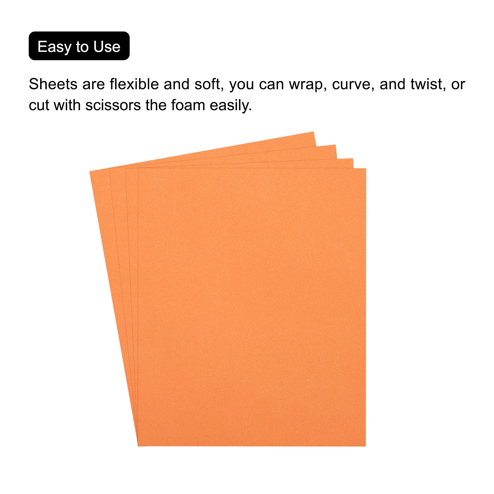EVA Foam Sheets Orange 19.7 Inch x 35.4 Inch 1mm Thick Crafts Foam Pack of 5