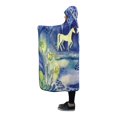 thumbnail image 2 of HATIART Couverture à Capuche Couverture Portable Licorne 56x80 Pouces Comfotable à Capuche Jeter Wrap, 2 of 3