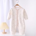 thumbnail image 2 of Ruyang Toddler Cotton Jumpsuits Cute Heart Graphic Buttons Romper Clothes Baby Boys Girls Long Sleeve Lightweight Romper, 2 of 9