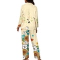 thumbnail image 5 of Kuiaobaty Sunflower Flower Print Womens Pajamas Set Music Note Long Sleeve Sleepwear Button Down Pj Sets Comfy Soft Loungewear, S, 5 of 7
