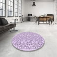 thumbnail image 4 of Ahgly Company Machine Washable Indoor Square Transitional Rich Lilac Purple Area Rugs, 7' Square, 4 of 7