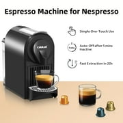 CHULUX Mini Espresso Machine for Italian Capsule, Coffee Maker for Espresso and Lungo, Black