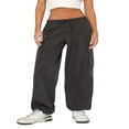 thumbnail image 1 of Women‘s Wide Leg Cargo Pants with Drawstring Casual Jogger Sweatpants, 1 of 5