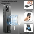 thumbnail image 5 of Designed for iPhone 16 Pro Max Case Magnetic, [Support Wireless Charging] Rugged Cover with Wristband Anti-Drop Finger Strap Heavy Duty Shockproof Phone Case for iPhone 16 Pro Max, Black, 5 of 9