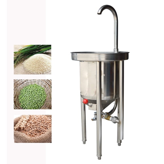 INTBUYING Commercial Rice Washer 25KG Hydraulic Pressure Type Rice Washing Machine Stainless Steel