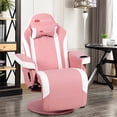 thumbnail image 3 of Goplus Massage Gaming Recliner Reclining Racing Chair Swivel w/Cup Holder & Pillow Pink, 3 of 10