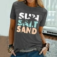 thumbnail image 1 of TINZ T-Shirt Décontracté à Manches Courtes Col Rond Imprimé Soleil Sable Plage Été pour Femmes, 1 of 3