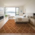 thumbnail image 3 of ODIKA 9'x12' Washable Area Rug Non-Shedding, Easy Care Bathroom Interlocking Way Shapes Boho Symmetrical Stairs Hallway for Master Suite, California King, Under Bed, 3 of 7
