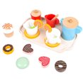 thumbnail image 1 of 1 Set Wooden Tea Set Simulation Food Set Pretend Play Set Miniature Tea Party Accessories, 1 of 8