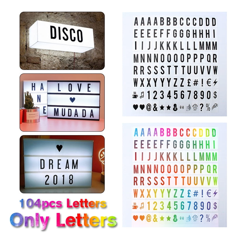 One Row Cinematic LED Light Box With Letters Numbers Freestanding Wall Mountable