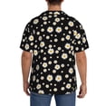thumbnail image 3 of Uemuo Daisy Pattern Cotton Linen Short Sleeve Shirts,Casual Lightweight Button Down Shirts,Vacation Beach Summer Tops-Large, 3 of 7