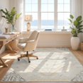 thumbnail image 3 of Design&I 8'x10' Washable Area Rug Sleek Flatweave Pet Friendly Beige Tonal Abstract Interlocking Shapes Minimalist Large Neutral for King Size Bedroom, Under Bed, 3 of 7