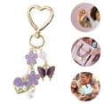 thumbnail image 3 of Unique Bargains 1 Pc Stylish Butterfly Heart Handbag Charm Bag Accessories 3.54″ Purple, 3 of 5
