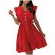 thumbnail image 1 of Vestido corto decorativo abotonado con cuello en V sin mangas a la moda para mujer con cinturón Fridja  nalpqowj4645, 1 of 1