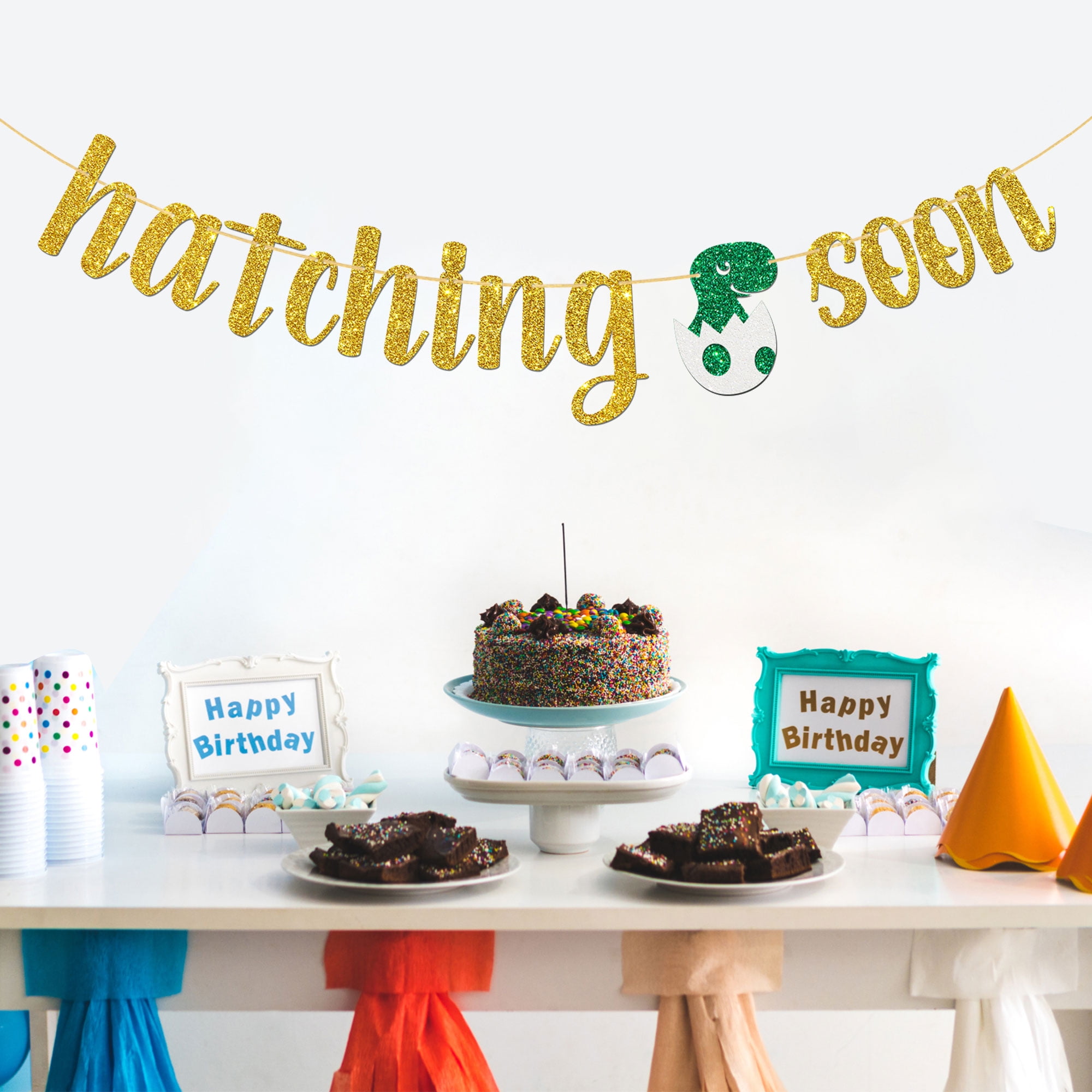 Dalaber Dinosaurier "Hatching Soon" Banner - Babyparty-Deko Für Jungen, 2,7 M Lang